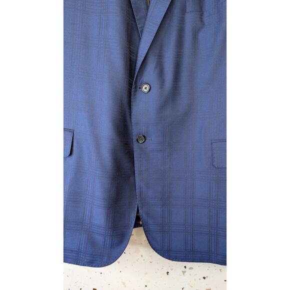 Tom James By RC Sport Coat Blazer Blue Plaid Single Vented - Picture 3 of 11